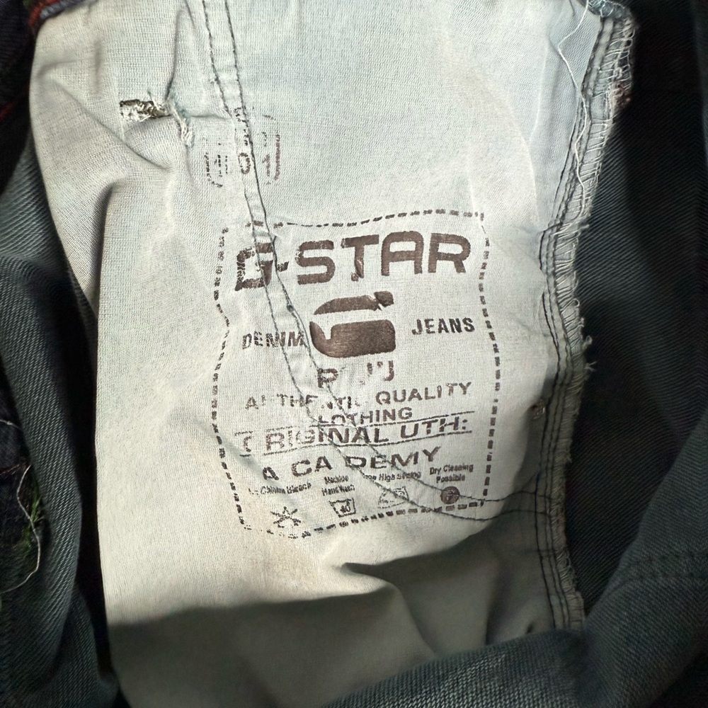 G-STAR RAW Men’s Skinny Jeans Dark Blue w/ Pleated Moto Detail Size 36 Denim Y2K - Picture 11 of 15